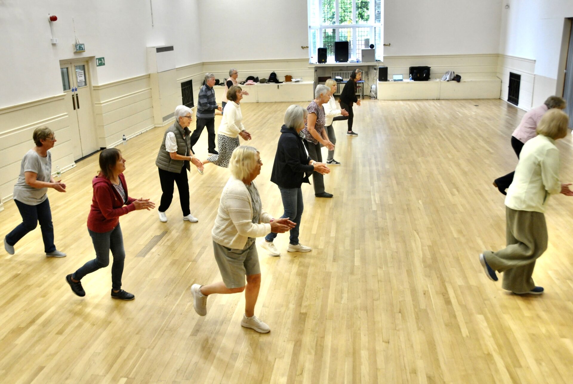 Line dancing in action