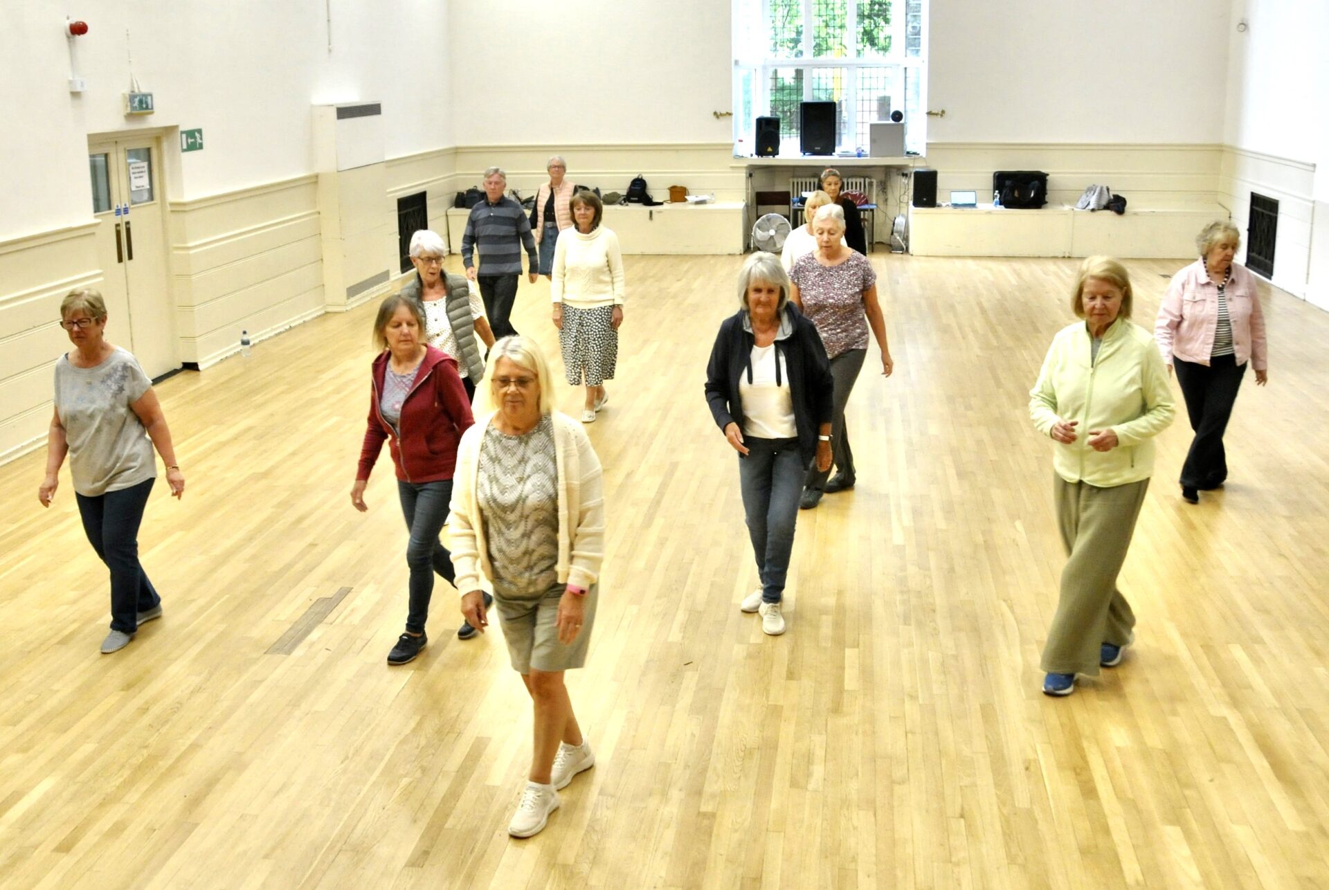 Line dancing in action