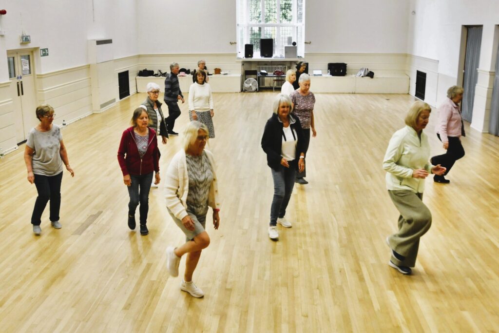 Line dancing in action