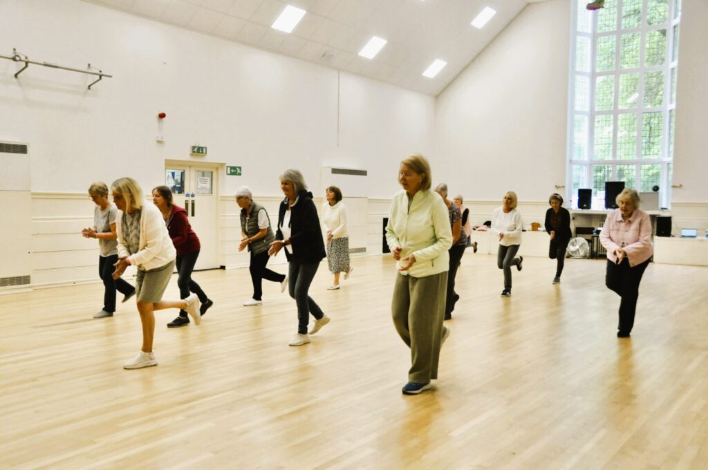 Line dancing in action