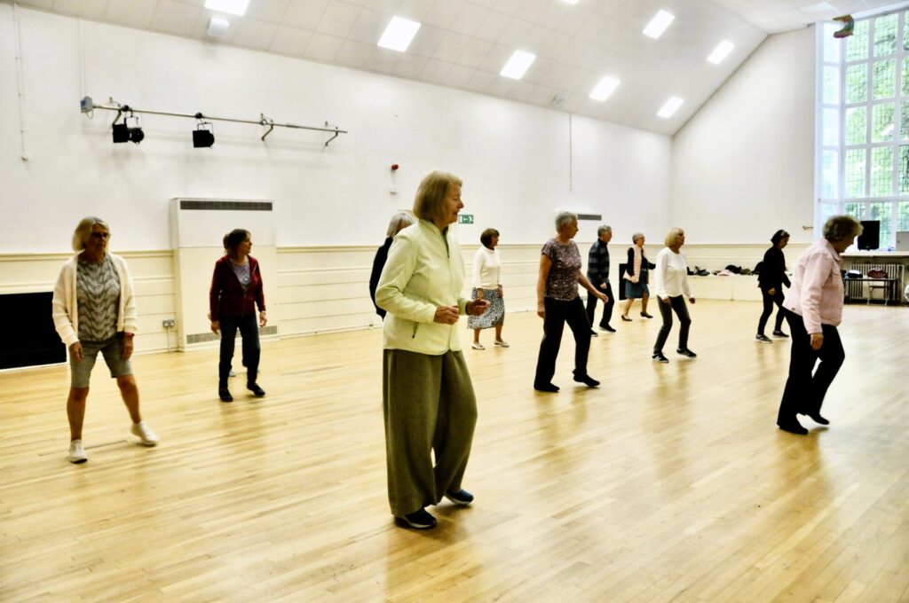 Line dancing in action