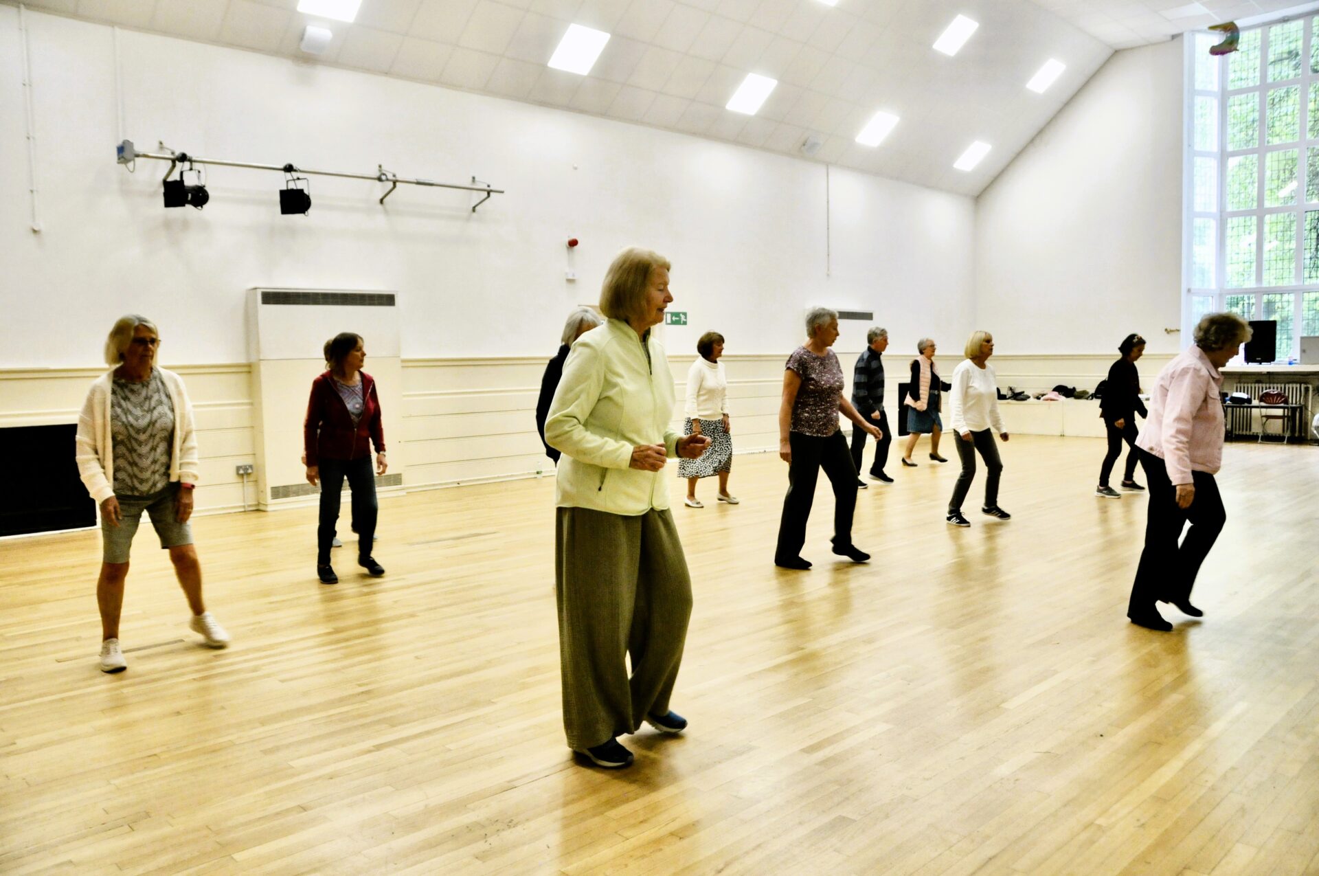 Line dancing in action