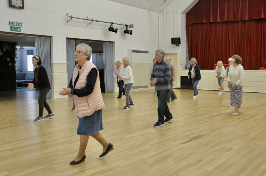 Line dancing in action