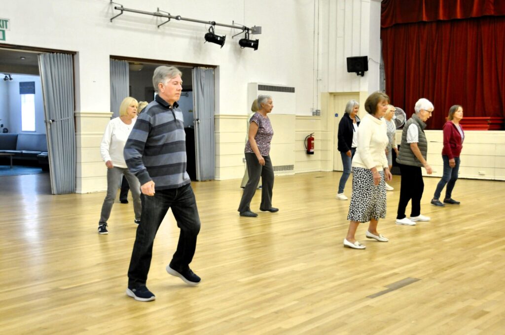 Line dancing in action