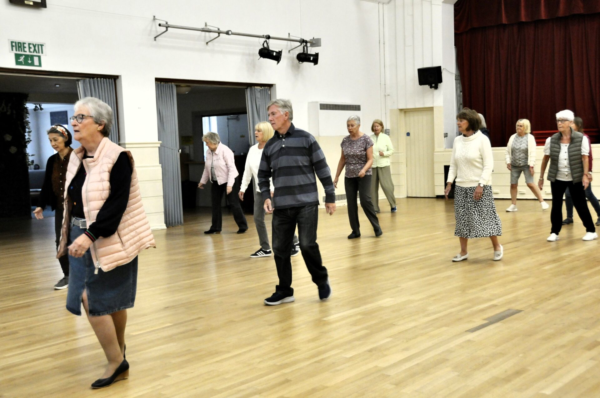 Line dancing in action