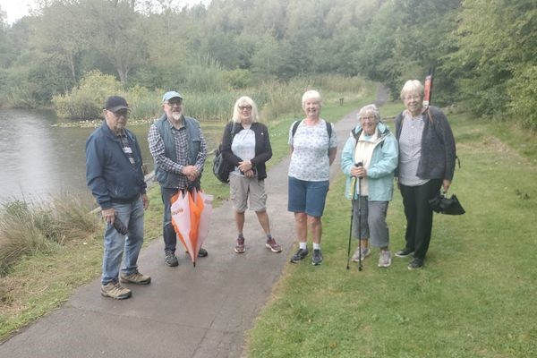 Strollers in the rain