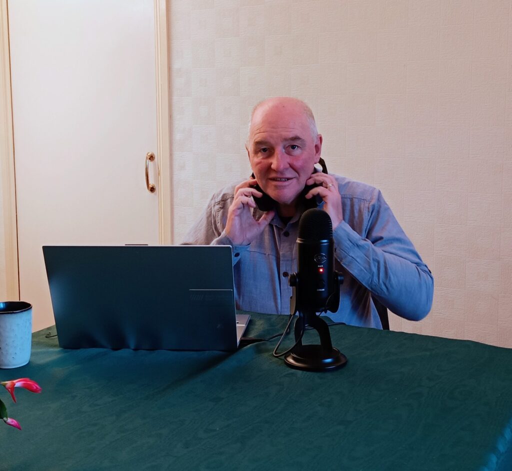 John editing the podcast